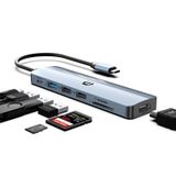 Tymyp USB C HUB, 7'si 1 arada USB Bağlantı İstasyonu, 4K HDMI Desteği, 100W PD, USB 3.0 Bağlantı Noktaları, İkiz USB 2.0 Bağlantı Noktaları, SD/TF Kart Okuyucu, iMac, Surface, XPS, Thinkpad, Galaxy ve