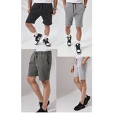 tynemode Erkek Regular Fit Gri Siyah Haki Çizgili Pamuklu Yazlık Şort 4 Lü