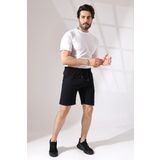 tynemode Erkek Regular Fit Siyah Pamuklu Yazlık Şort