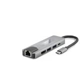 Type-C 3.0 Hub Pd Hdmı 4K 30Hz Lan 100M 5 Port 5 Gbps Gri Hdx7831