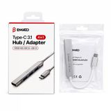 Type-C 3.1 Giriş 4In1 Usb Çoğaltıcı 4 Anahtarlı Port - Hı-Speed Usb 3.0 - Usb 2.0 Hub Adaptör Ekd-Tp50
