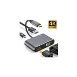 TYPE-C 4 İN 1 HUB ÇOĞALTICI VGA-HDMI-USB-TYPE-C HUB ÇOĞALTICI Macbook Uyumlu Type-c To Usb 3.0 1080p 4k Hdmı Vga Pd Aux Ses Girişli Çevirici Adaptör