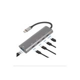 Type-C 4 Port Type-C Dişi Çoklayıcı USB 3.0 10Gbps Data | PD 60W Alüminyum Kasa OTG Destekli Typec4port