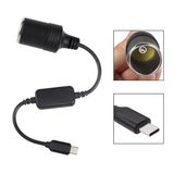 Type-C 5 Volt To 12 Volt Max 1 Amper Çakmak Fiş Çevirici Type-C Pd Portundan Gelen Gücü 12V Araç Çakmak Soketine Dönüştürür