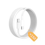 Type C-C Hızlı Şarj Kablosu, 60Watt PD, 1Metre, TPE Dış Yüzey, iPhone 15/16 ve Android İçin (1Ad x 1Metre Açık Gri)