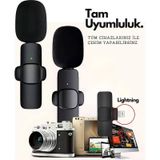 Type-C Çiftli Kablosuz Yaka Mikrofon Seti Telefon Vlog Canlı Yayın Tiktok Youtube Uyumlu