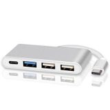 Type-C Çoklayıcı 3 Port USB 3.0 Dönüştürücü Çevirici Macbook GÜMÜŞ