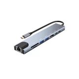 Type-C Çoklu Dönüştürücü – 87W Pd, Hdmı, 2X Usb 3.0, Rj45, Sd/Tf Kart Girişli Hub