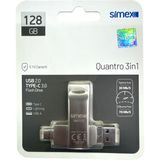 Type C Flash Bellek Xiaomi Redmi Oppo Vivo Samsung Uyumlu 128 GB Otg USB Typec Flash Bellek Disk - Gri