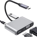 Type-C HDMI VGA USB 3.0 Type 4in1 Video Dönüştürücü Veri Aktarıcı USB Adaptör Notebook ve M