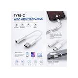 Type C Jack Adapter Cable 3.5mm Aux Kulaklık Dönüştürücü Dijital Ses Adaptörü Usb C Uyumlu Beyaz