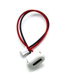 Type C Panel Montaj Dişi Soket 2 Pin 10CM Kablolu Beyaz Uzatma Konnektör Araba Kamera Oyuncak
