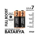 Type-C Şarjlı 800Mwh 1.5V Şarj Edilebilir 2’Li Aaa İnce Pil - Lityum Iyon Batarya P84623s4055