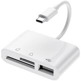 Type-C Sd Micro Sd Card Reader Kart Okuyucu - Beyaz