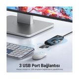 Type-C To 3.0 Tf Sd Kart Okuyucu 3 Portlu USB 3.0 Çoklayıcı Adaptör Siyah - Option-1