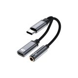 Type-C To 3.5 mm Kulaklık ve Type-C Şarj Dönüştürücü Adaptör - Çok Renkli