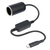 Type C to Çakmak Adaptörü, 5V -12V Araba Cihazları için Güç Kaynağı