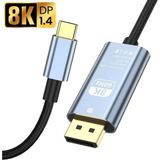 Type C To Displayport Kablo 2 Metre 8k-60hz 4K-120 Hz Thunderbolt 3 Uyumluluğu ZR858 - Silver