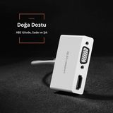 Type-C To Hdmı-Vga Dönüştürücü Adaptör Beyaz - Çok Renkli