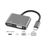 Type-C To Hdmi Vga Kombo Çevirici 4Kx2K Dönüştürücü Adaptör 4728