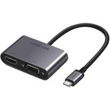 Type-C To Hdmı+Vga Pd Şarj Destekli Dönüştürücü Adaptör Uzay Gri