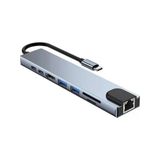 Type-C To Hdtv 8 İn 1 Rj45 Tf/Sd Hdtv Usb 2 Type-C Pd Dönüştürücü Sıfır Ürün