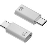 Type C To Lightning Yuva Çevirici Yaka Mikrofonu ile Uyumlu Beyaz Otg Adaptör Otgyz