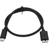 Type C To Micro B 3.0 Kablo 1 Metre Siyah Renk Hızlı Veri Aktarım Kablosu Micro B Harici Harddisk Kablosu