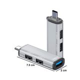 Type-C to USB 3.0 Çoklayıcı / 3in1 USB Çoğaltıcı HUB / 1xUSB 3.0 / 2xUSB 2.0
