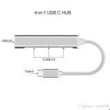 TYPE C TO USB 3.0 ÇOKLAYICI 4 PORT HUB 3.1 ADAPTÖR ÇEVİRİCİ