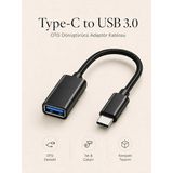 Type-C To USB 3.0 Dişi Otg Dönüştürücü Adaptör Kablosu Örgülü Siyah Telefon Tablet Bilgisayar Uyumlu Data Veri Aktarım Çevirici Flash Bellek Klavye Mouse Gamepad Kulaklık Yazıcı Bağlantı Aparatı