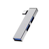 Type C To Usb 3.0 Hub 3 Portlu Çoklayıcı Alüminyum Gri Renkli