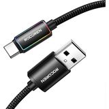 Type-C To Usb-A Rgb Aydınlatmalı 3A Hızlı Şarj ve Data Kablosu 1 Metre