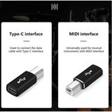Type C To USB B Midi Klavye Yazıcı Printer Çevirici Dönüştürücü Adaptör - 1 GB - 00-Siyah - Beyaz - Option-1