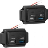 Type-C USB 2 Portlu Araç Şarj Soketi Adaptörü 12V-24V (Model 2) - Çok Renkli