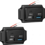 Type-C Usb 2 Portlu Araç Şarj Soketi Adaptörü 12V-24V (Model 2)