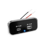 Type-C Usb 2 Portlu Araç Şarj Soketi Adaptörü 12V-24V (Model 3)