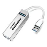 Type-C USB 3,0 Çoğaltıcı Hub Kart Okuyucu - Gümüş