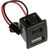 Type-C / Usb A Dişi Soket Kavisli 2 Pin 10Cm Kablo Jst Çift Usb 5V 2A Panel Montaj Cep Telefonu Tablet Led Lamba Şarj Adaptör Fan
