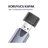 Type-C ve USB 3.0 Sd-Microsd Tf Kart Okuyucu - 1 GB - 00-Siyah - Beyaz - Option-1