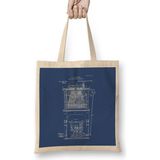 Typewriter Patent Blueprint Sholes Bez Çanta Uzun Saplı - Açık Bej - 40 X 40