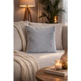 Typoniq Attitude Included Premium Çift Tarafl8 Rabbit Peluş Kırlent Kılıfı Ultra Yumuşak Tavşan Tüyü Dokulu Gri (43X43 Cm)
