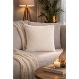 Typoniq Attitude Included Premium Çift Taraflı Rabbit Peluş Kırlent Kılıfı Ultra Yumuşak Tavşan Tüyü Dokulu Ekru (43X43 Cm)