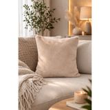 Typoniq Attitude Included Premium Çift Taraflı Rabbit Peluş Kırlent Kılıfı Ultra Yumuşak Tavşan Tüyü Dokulu Krem (43X43 Cm)