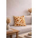 Typoniq Attitude Included Savanna Zürafa Desenli Bukle Dokuma Hardal Kırlent Kılıfı (43X43 Cm) - Animal Print Modern