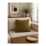Typoniq Attitude Included Zigzag Jakarlı Dokuma Kırlent Kılıfı Sarı 43X43