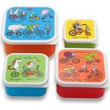 Tyrrell Katz 4'lü Beslenme Kutusu - Animals On Bike - Büyük Boy : 12 x 12 x 5,5cm Orta Boy : 10,5 x 10,5 x 5cm Küçük Boy : 9 x 9 x 4,5cm Mini Boy : 6,5cm x 6,5cm x4cm - .