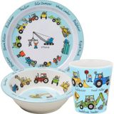 Tyrrell Katz Melamin Mama Seti - Wheels, 1+ Yaş İçin BPA İçermeyen, Kolay Temizlenebilir Tasarım