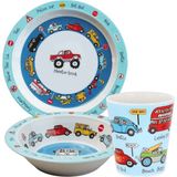 Tyrrell Katz Melamin Mama Tabağı, Kasesi ve Alıştırma Bardağı- Cars