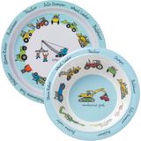 Tyrrell Katz Trucks Iş Makinaları Desenli Melamin Mama Tabağı ve Mama Kasesi - Standart